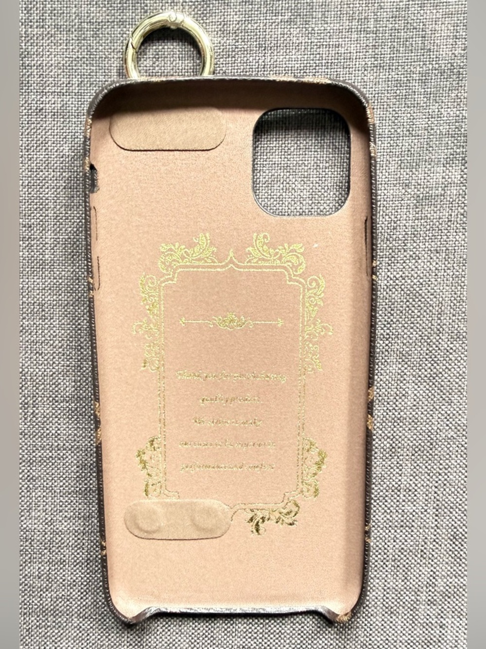 Monogram Brown Leather Phone Case with Strap & Ring 11 Pro Max New in Box - Picture 2 of 4